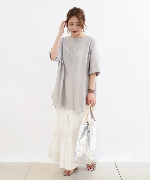 DouDou(ドゥドゥ)の「プリーツシャーリングスカート(スカート・レディース・オフホワイト/ベージュ・FREE)」の7枚目の写真