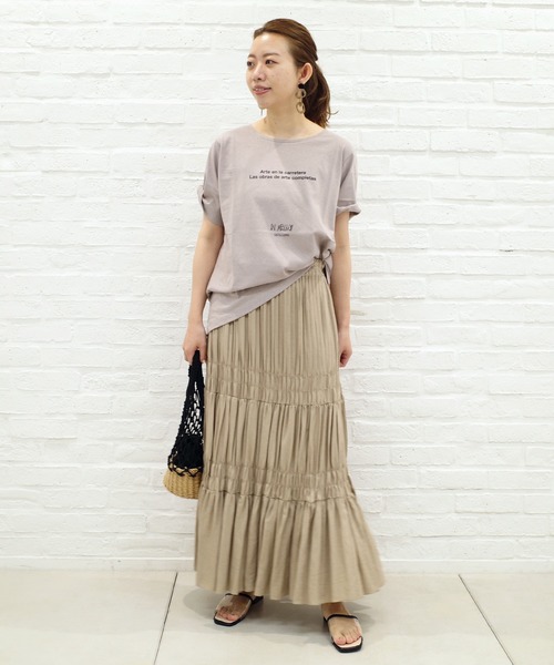 DouDou(ドゥドゥ)の「プリーツシャーリングスカート(スカート・レディース・オフホワイト/ベージュ・FREE)」の18枚目の写真