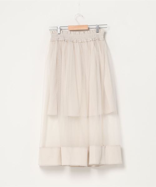 WEGO（ウィゴー）の「WEGO/シアーラインシャーリングスカート（スカート・レディース・ブラック/アイボリー・FREE）」の3枚目の写真