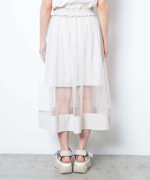WEGO（ウィゴー）の「WEGO/シアーラインシャーリングスカート（スカート・レディース・ブラック/アイボリー・FREE）」の18枚目の写真