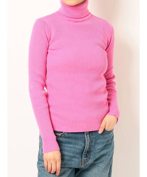 jouetie（ジュエティ）の「ベーシックカラータートル（ニット/セーター・レディース・ブラック/ピンク/イエロー/グリーン・MEDIUM）」の4枚目の写真