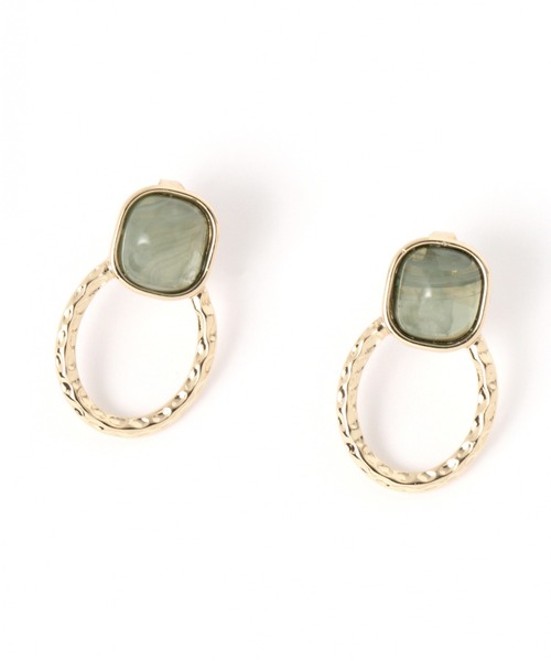 LAKOLE（ラコレ）の「デザインサークルカラーピアス / LAKOLE（ピアス（両耳用）・レディース・ホワイト/ブルー/グリーン/クリアレッド/グレー・FREE）」の3枚目の写真