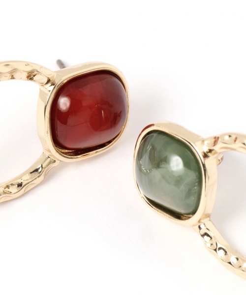 LAKOLE（ラコレ）の「デザインサークルカラーピアス / LAKOLE（ピアス（両耳用）・レディース・ホワイト/ブルー/グリーン/クリアレッド/グレー・FREE）」の10枚目の写真