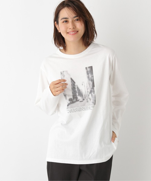 LEPSIM（レプシィム）の「プリントロンT　895675（Tシャツ/カットソー・レディース・ブラック/ベージュ/ホワイト系その他/ホワイト系その他2・FREE）」の3枚目の写真
