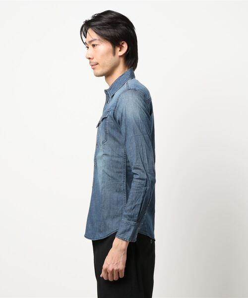 セール】【291295=HOMME】 4.8oz ストレッチデニム シャツ