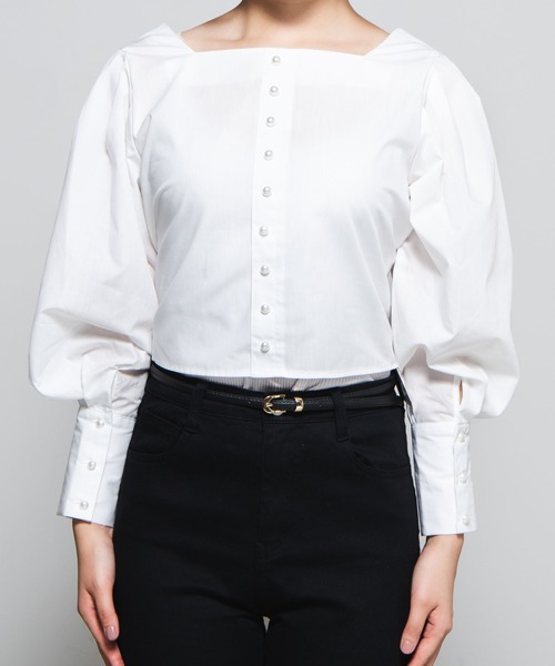 WEGO（ウィゴー）の「WEGO/2wayパールボタンバックリボンブラウス（シャツ/ブラウス・レディース・ホワイト・FREE）」の14枚目の写真