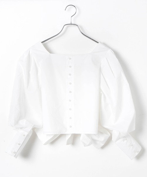 WEGO（ウィゴー）の「WEGO/2wayパールボタンバックリボンブラウス（シャツ/ブラウス・レディース・ホワイト・FREE）」の2枚目の写真