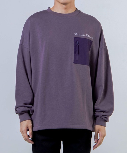 WEGO（ウィゴー）の「WEGO/ナイロンポケット刺繍プルオーバー（スウェット・メンズ・ホワイト/パープル/スミクロ・MEDIUM/LARGE）」の21枚目の写真