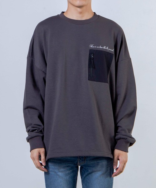 WEGO（ウィゴー）の「WEGO/ナイロンポケット刺繍プルオーバー（スウェット・メンズ・ホワイト/パープル/スミクロ・MEDIUM/LARGE）」の10枚目の写真