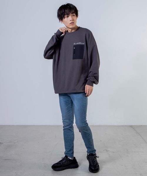 WEGO（ウィゴー）の「WEGO/ナイロンポケット刺繍プルオーバー（スウェット・メンズ・ホワイト/パープル/スミクロ・MEDIUM/LARGE）」の20枚目の写真