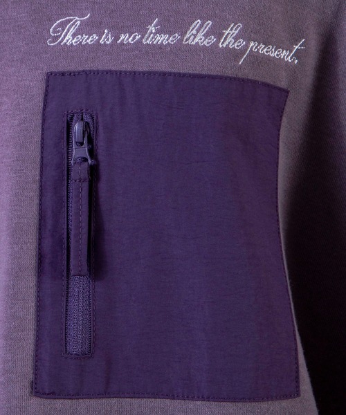 WEGO（ウィゴー）の「WEGO/ナイロンポケット刺繍プルオーバー（スウェット・メンズ・ホワイト/パープル/スミクロ・MEDIUM/LARGE）」の12枚目の写真