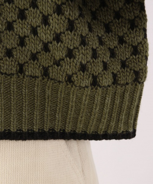LOWRYS FARM（ローリーズファーム）の「ガラニットショートプルオーバーＬＳ　922943（ニット/セーター・レディース・ブラウン/グリーン・FREE）」の11枚目の写真