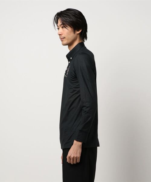 Admiral Golf（アドミラル　ゴルフ）の「[アドミラル ゴルフ] メンズ ロングスリーブ グレンチェック エンボス ボタンダウンシャツ　 （シャツ/ブラウス・メンズ・ネイビー/ブラック/ホワイト/レッド/グレー・L/M/LL）」の6枚目の写真