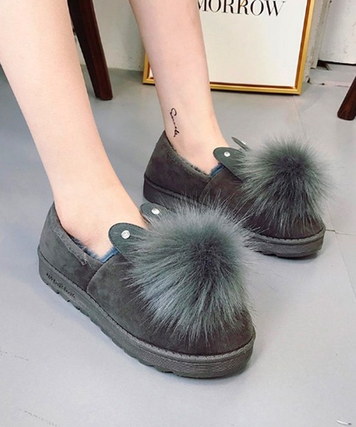 STYLEBLOCK(スタイルブロック)の「ファー付きうさ耳厚底シューズ(その他シューズ・レディース・ブラック/グレー/グリーン・40/38/39/35/36/37)」の3枚目の写真