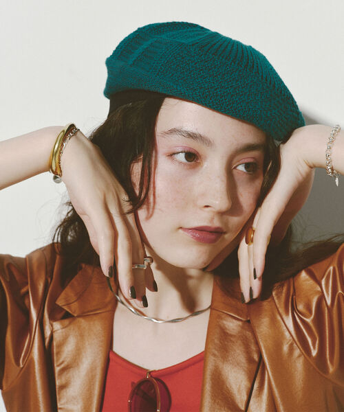 Ray BEAMS（レイビームス）の「Ray BEAMS / パッチワーク パターン ベレー（ハンチング/ベレー帽・レディース・ブラック/ベージュ/グリーン・ONE SIZE）」の13枚目の写真