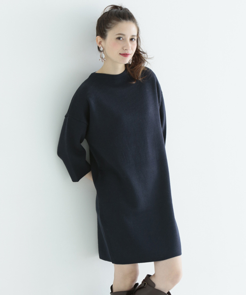 Another Edition（アナザーエディション）の「ハイネックニットワンピース/ AE HI/N KNIT OP◆（ワンピース・レディース・ライトグレー/モカ/ネイビー・フリー）」の3枚目の写真