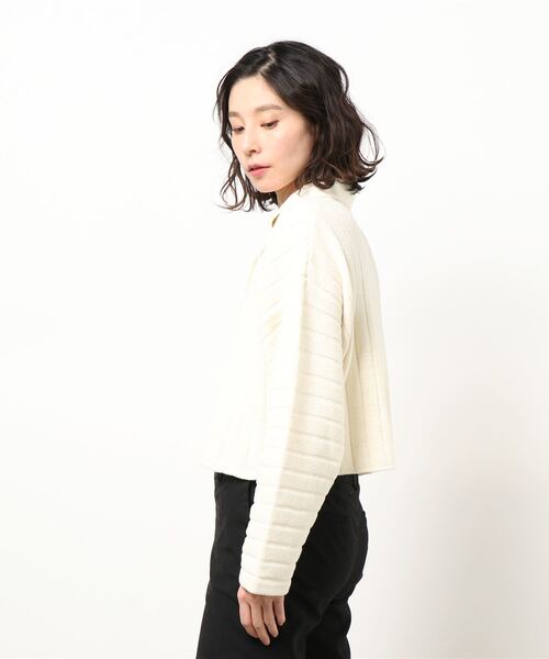 CROPPED KNIT POLO moussy クロップド ニット ポロ リブ MOUSSY（マウジー）の「CROPPED KNIT ポロシャツ（ニット