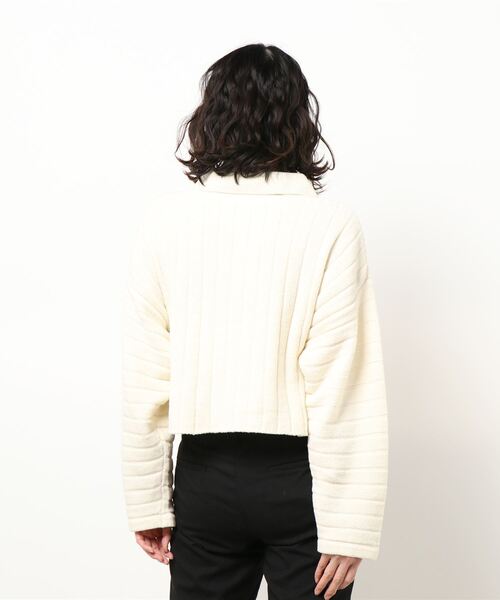 CROPPED KNIT POLO moussy クロップド ニット ポロ リブ MOUSSY（マウジー）の「CROPPED KNIT ポロシャツ（ニット