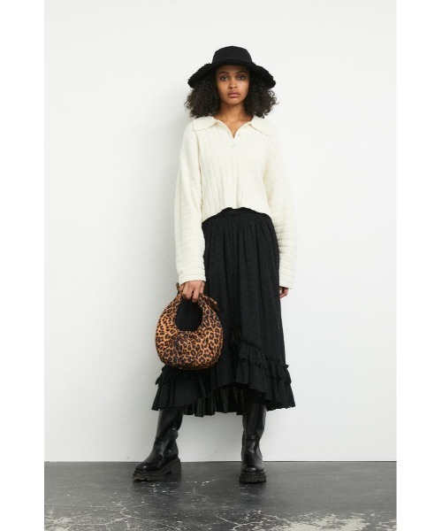 MOUSSY（マウジー）の「CROPPED KNIT ポロシャツ（ニット