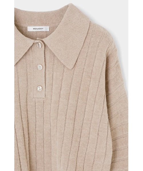 MOUSSY（マウジー）の「CROPPED KNIT ポロシャツ（ニット