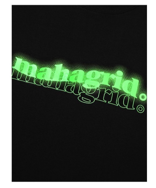 MAHAGRID（マハグリッド）の「『mahagrid/マハグリッド』GLOW LOGO TEE/ユニセックス グロー ロゴ Tシャツ 半袖 カットソー（Tシャツ/カットソー・レディース・ブラック/ホワイト・L/M）」の8枚目の写真