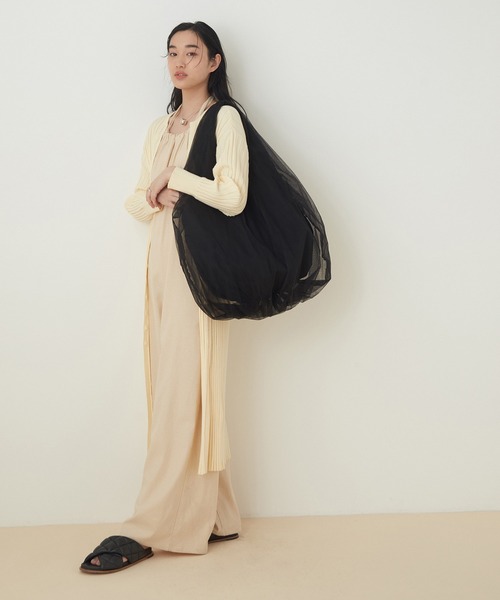 HELOYSE(エロイーズ)の「【HELOYSE】balloon tulle bag(トートバッグ・レディース・ブラック・M)」の4枚目の写真