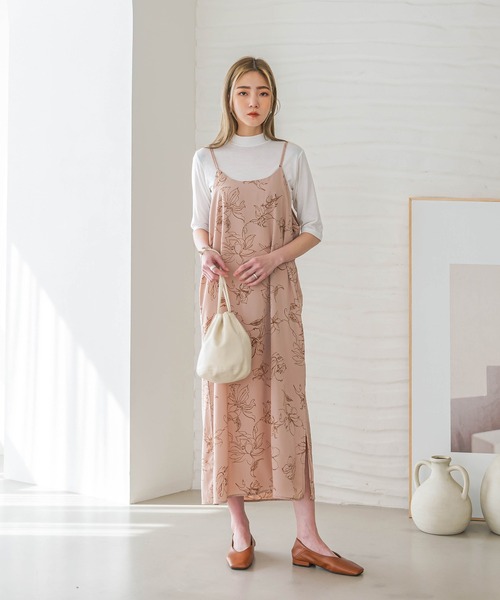 UNE MANSION(ユヌマンション)の「花柄ロングノースリーブワンピース(シャツワンピース・レディース・ブラック/ベージュ・FREE)」の11枚目の写真