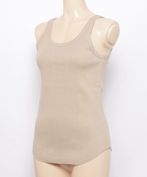 Healthknit（ヘルスニット）の「[HEALTHKNIT/ヘルスニット] ヴィンテージリブタンクトップ（タンクトップ・レディース・オリーブ/ナチュラル/ベージュ・F）」の5枚目の写真