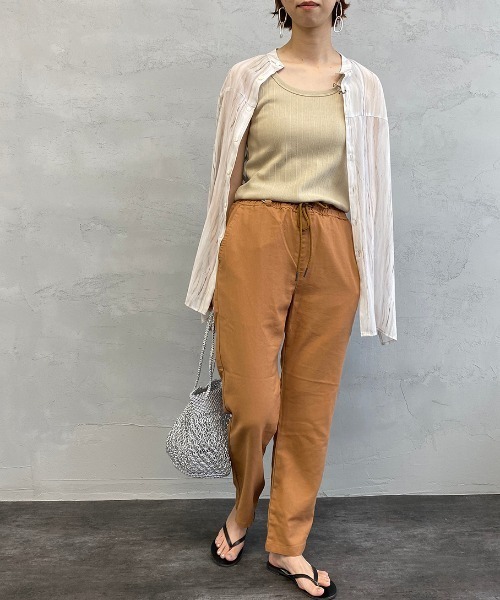 Healthknit（ヘルスニット）の「[HEALTHKNIT/ヘルスニット] ヴィンテージリブタンクトップ（タンクトップ・レディース・オリーブ/ナチュラル/ベージュ・F）」の6枚目の写真