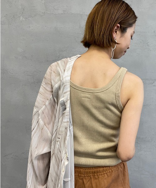 Healthknit（ヘルスニット）の「[HEALTHKNIT/ヘルスニット] ヴィンテージリブタンクトップ（タンクトップ・レディース・オリーブ/ナチュラル/ベージュ・F）」の10枚目の写真