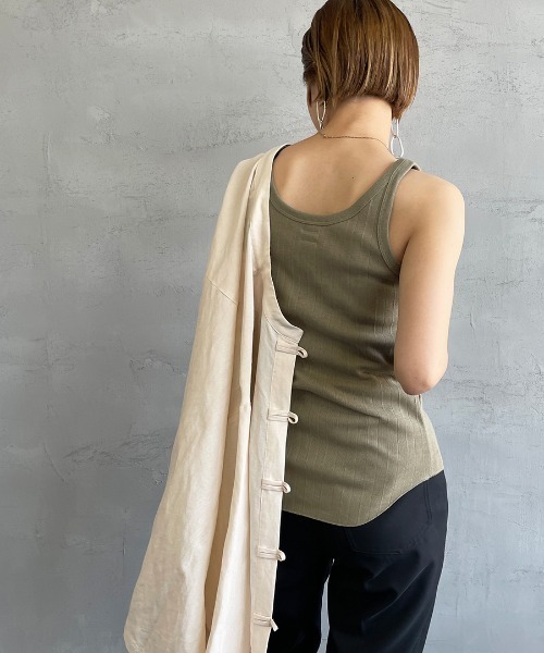 Healthknit（ヘルスニット）の「[HEALTHKNIT/ヘルスニット] ヴィンテージリブタンクトップ（タンクトップ・レディース・オリーブ/ナチュラル/ベージュ・F）」の16枚目の写真