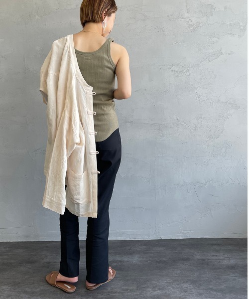 Healthknit（ヘルスニット）の「[HEALTHKNIT/ヘルスニット] ヴィンテージリブタンクトップ（タンクトップ・レディース・オリーブ/ナチュラル/ベージュ・F）」の17枚目の写真