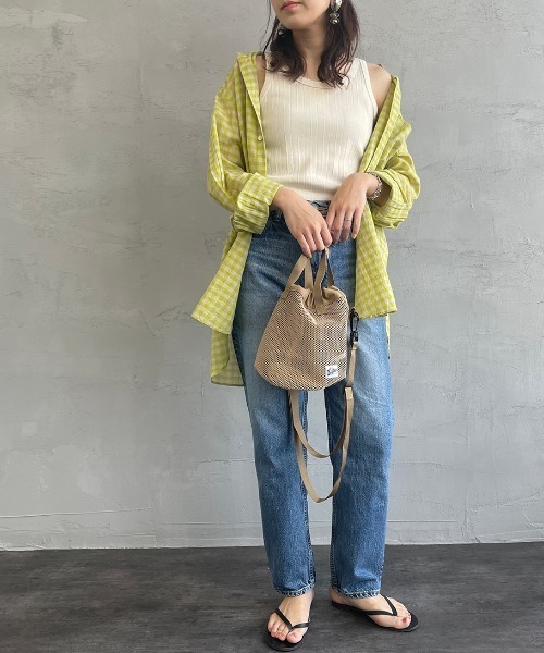 Healthknit（ヘルスニット）の「[HEALTHKNIT/ヘルスニット] ヴィンテージリブタンクトップ（タンクトップ・レディース・オリーブ/ナチュラル/ベージュ・F）」の20枚目の写真