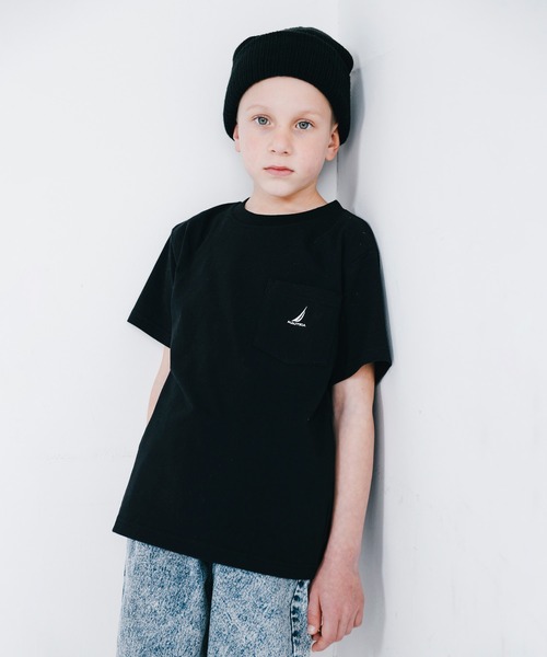 NAUTICA（ノーティカ）の「【NAUTICA/ノーティカ】ポケットTシャツ（Tシャツ/カットソー・キッズ・ライム/ブラック/ベージュ/オフホワイト/ピンク/ネイビー・120cm/110cm/100cm/140cm/150cm/130cm）」の8枚目の写真