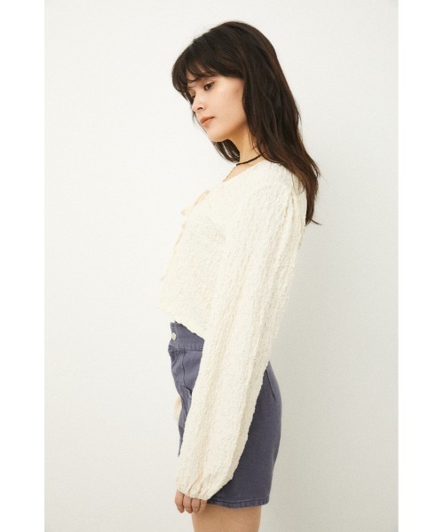 LAGUA GEM（ラグアジェム）の「PUFF SLEEVE GATHER TOPS（Tシャツ/カットソー・レディース・ライトパープル/オフホワイト/ライトグリーン・MEDIUM/SMALL）」の22枚目の写真