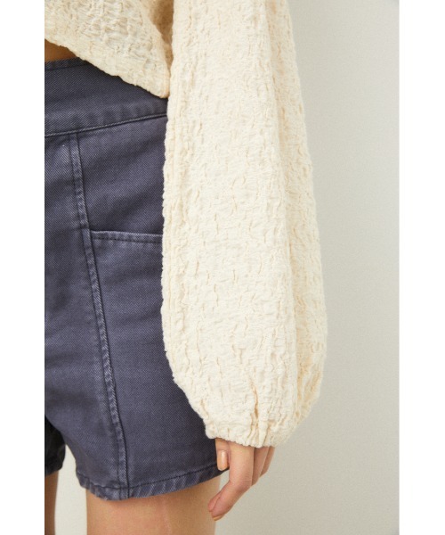 LAGUA GEM（ラグアジェム）の「PUFF SLEEVE GATHER TOPS（Tシャツ/カットソー・レディース・ライトパープル/オフホワイト/ライトグリーン・MEDIUM/SMALL）」の10枚目の写真