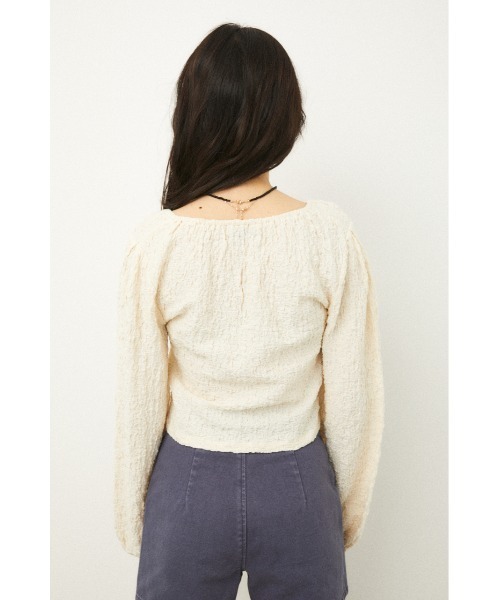 LAGUA GEM（ラグアジェム）の「PUFF SLEEVE GATHER TOPS（Tシャツ/カットソー・レディース・ライトパープル/オフホワイト/ライトグリーン・MEDIUM/SMALL）」の19枚目の写真