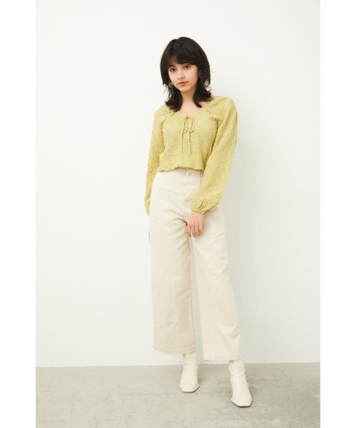 LAGUA GEM（ラグアジェム）の「PUFF SLEEVE GATHER TOPS（Tシャツ/カットソー・レディース・ライトパープル/オフホワイト/ライトグリーン・MEDIUM/SMALL）」の5枚目の写真