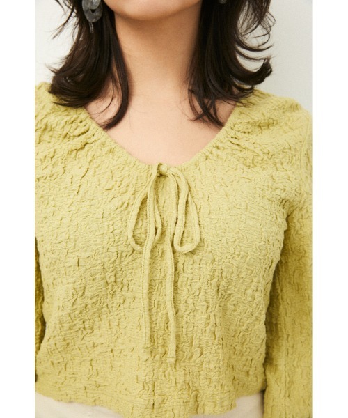 LAGUA GEM（ラグアジェム）の「PUFF SLEEVE GATHER TOPS（Tシャツ/カットソー・レディース・ライトパープル/オフホワイト/ライトグリーン・MEDIUM/SMALL）」の8枚目の写真