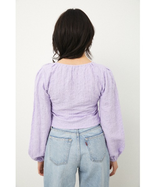 LAGUA GEM（ラグアジェム）の「PUFF SLEEVE GATHER TOPS（Tシャツ/カットソー・レディース・ライトパープル/オフホワイト/ライトグリーン・MEDIUM/SMALL）」の21枚目の写真