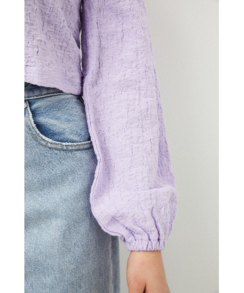 LAGUA GEM（ラグアジェム）の「PUFF SLEEVE GATHER TOPS（Tシャツ/カットソー・レディース・ライトパープル/オフホワイト/ライトグリーン・MEDIUM/SMALL）」の12枚目の写真