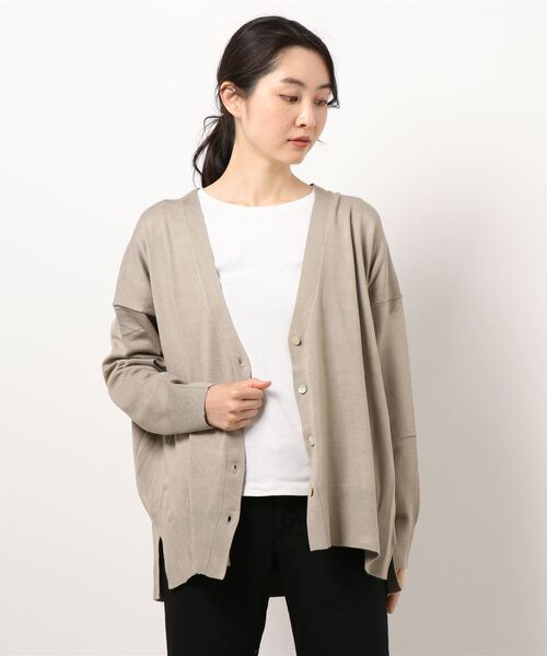 AMERICAN HOLIC（アメリカンホリック）の「抜け襟ニットミディカーディガン（カーディガン/ボレロ・レディース・モカ/アイボリー/ブラック/サックスブルー・FREE）」の18枚目の写真