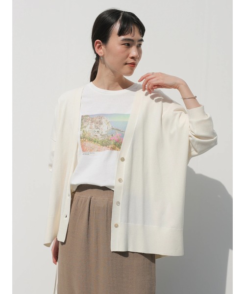 AMERICAN HOLIC（アメリカンホリック）の「抜け襟ニットミディカーディガン（カーディガン/ボレロ・レディース・モカ/アイボリー/ブラック/サックスブルー・FREE）」の7枚目の写真