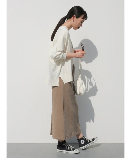 AMERICAN HOLIC（アメリカンホリック）の「抜け襟ニットミディカーディガン（カーディガン/ボレロ・レディース・モカ/アイボリー/ブラック/サックスブルー・FREE）」の10枚目の写真