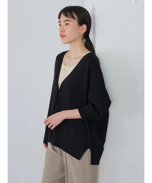 AMERICAN HOLIC（アメリカンホリック）の「抜け襟ニットミディカーディガン（カーディガン/ボレロ・レディース・モカ/アイボリー/ブラック/サックスブルー・FREE）」の11枚目の写真