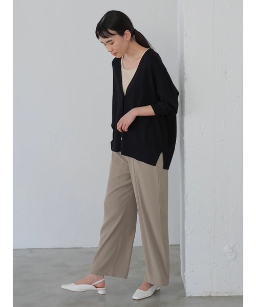 AMERICAN HOLIC（アメリカンホリック）の「抜け襟ニットミディカーディガン（カーディガン/ボレロ・レディース・モカ/アイボリー/ブラック/サックスブルー・FREE）」の14枚目の写真