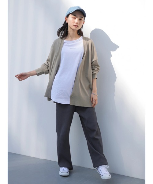 AMERICAN HOLIC（アメリカンホリック）の「抜け襟ニットミディカーディガン（カーディガン/ボレロ・レディース・モカ/アイボリー/ブラック/サックスブルー・FREE）」の15枚目の写真