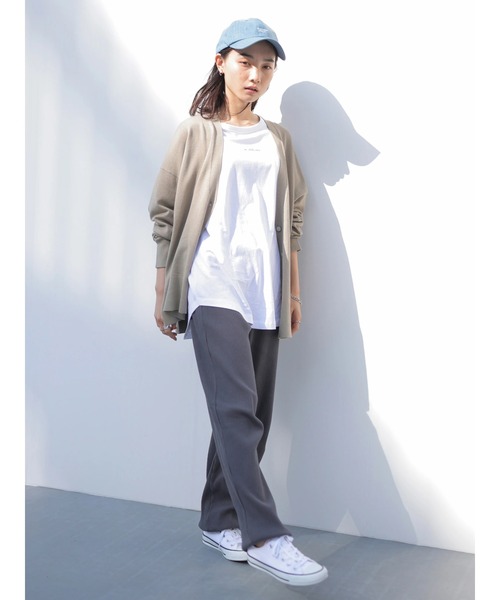 AMERICAN HOLIC（アメリカンホリック）の「抜け襟ニットミディカーディガン（カーディガン/ボレロ・レディース・モカ/アイボリー/ブラック/サックスブルー・FREE）」の16枚目の写真