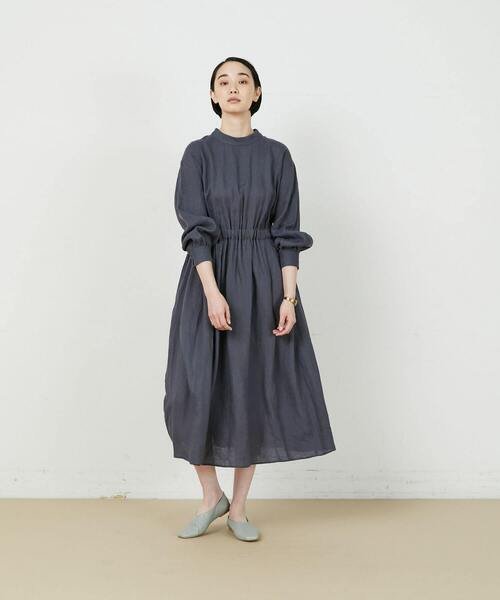 【美品】ADIEU TRISTESSEリネンバックリボンワンピース　フリーサイズ ADIEU TRISTESSE（アデュートリステス）の「リネンバックリボン