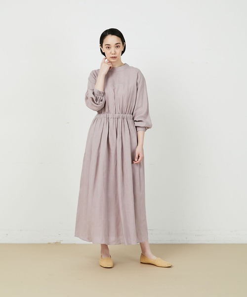 【美品】ADIEU TRISTESSEリネンバックリボンワンピース　フリーサイズ ADIEU TRISTESSE（アデュートリステス）の「リネンバックリボン